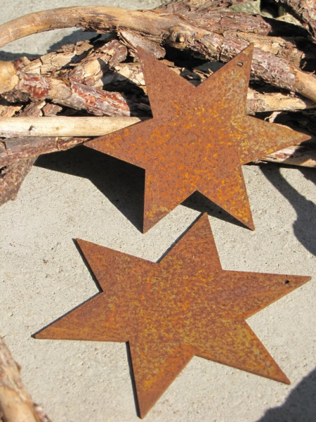 Edelrost Stern zum Hängen, 6-zackig