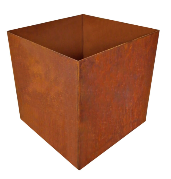 Edelrost Pflanzkübel quadratisch klein