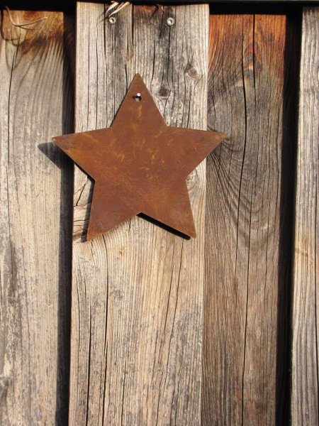 Edelrost Stern zum Hängen, 5 zackig geschlossen