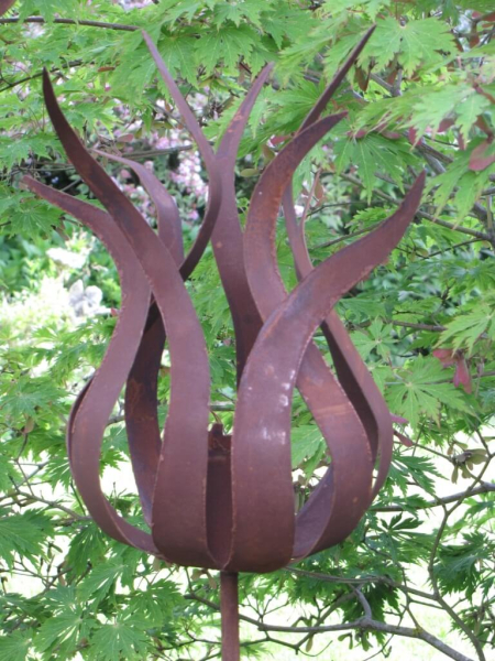 Edelrost Gartenstecker Feuerblume Fiamma, groß