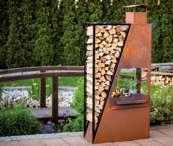 Edelrost Kaminofen Barbeque inkl. Grillrost