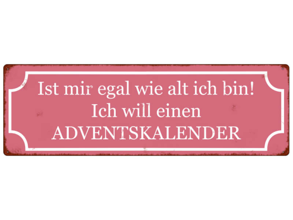Shabby Chic Metallspruchschild Adventskalender Alter
