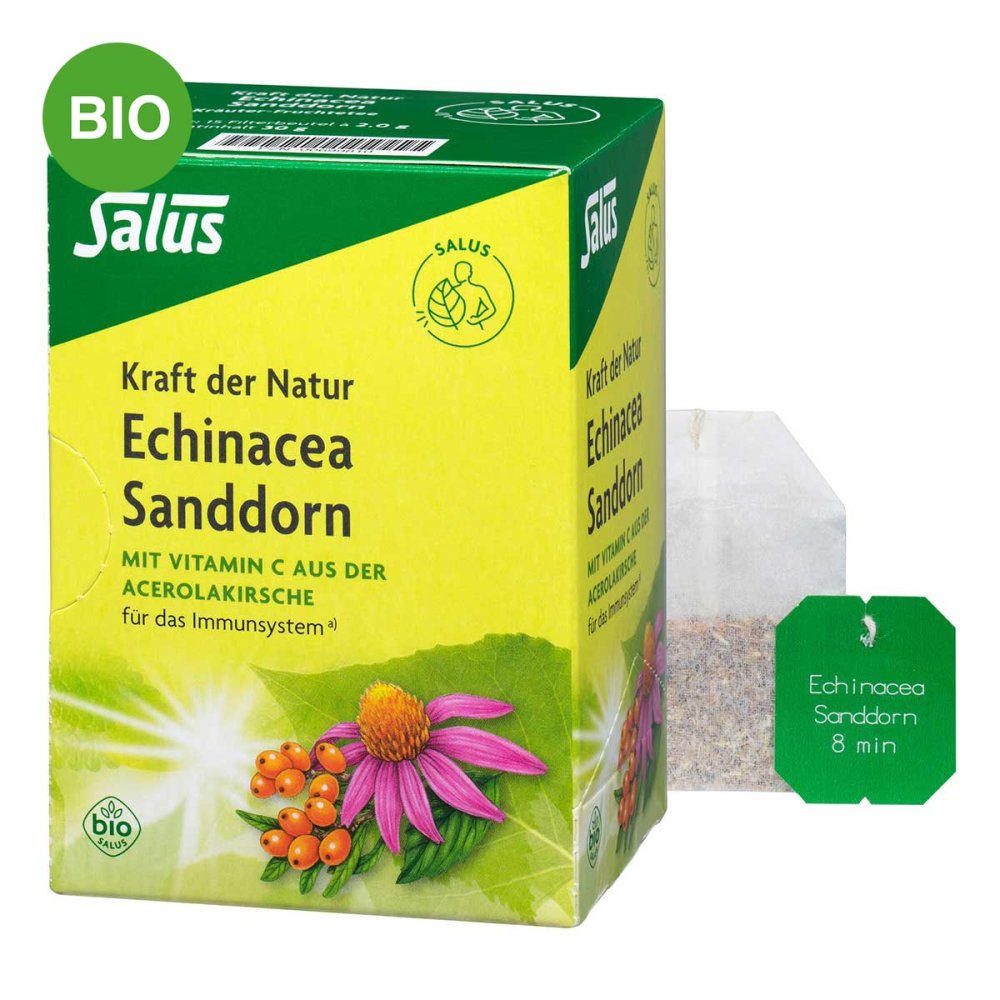 Echinacea Sanddorn Tee Kraft der Natur Salus Fi.b.