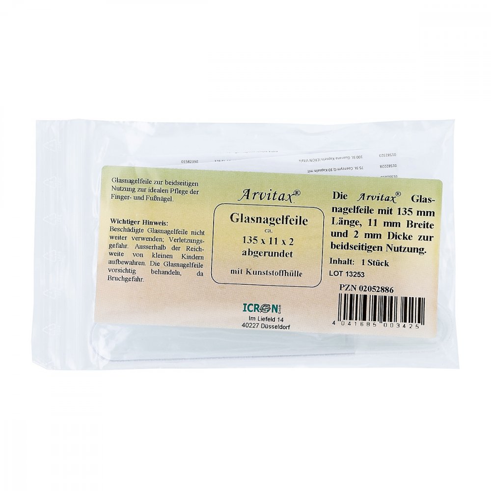 Glasnagelfeile 2x11x135 abgerundet mit Hülle