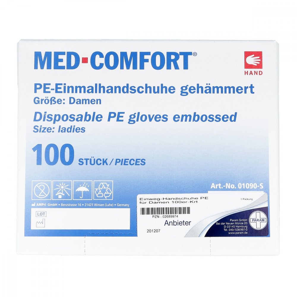 Handschuhe Einmal für Damen Karton