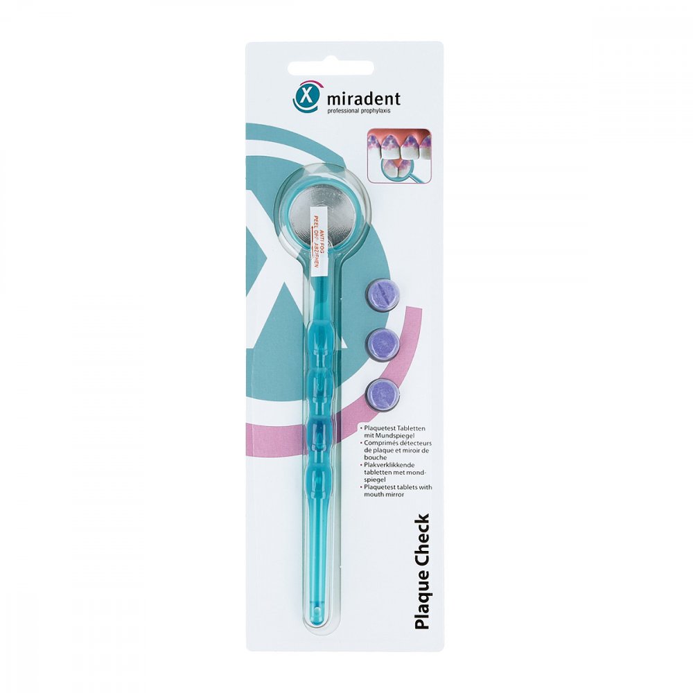 Miradent Plaquetest Mira2+spiegel blau transparent