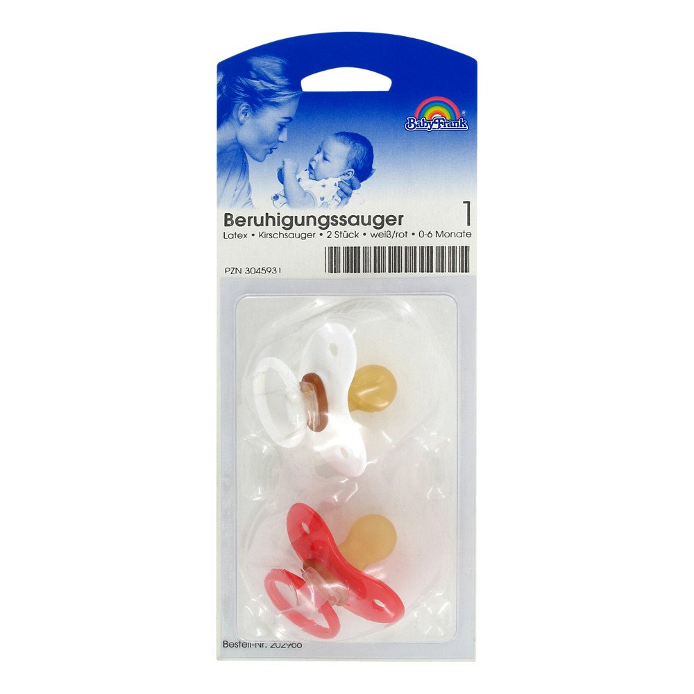 Sauger Kirsche Latex Größe 1 0-6 Monat € weiss/rot