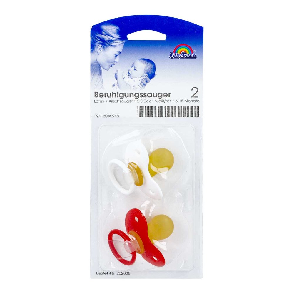 Sauger Kirsche Latex Größe 2 6-18 Monat € weiss/rot