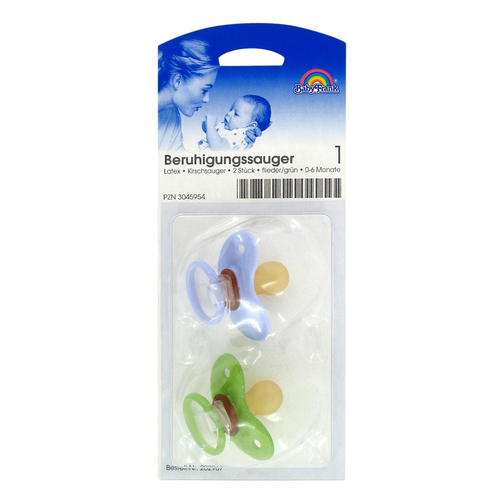 Sauger Kirsche Latex Größe 1 0-6 Monat € flied./grün