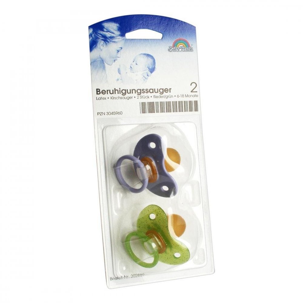 Sauger Kirsche Latex Größe 2 6-18 Monat € flied./grün