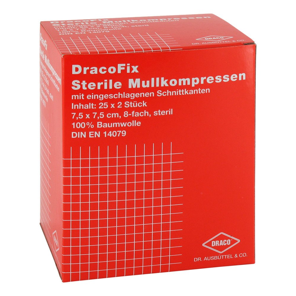 Dracofix Peel Kompressen 7,5x7,5 cm steril 8fach