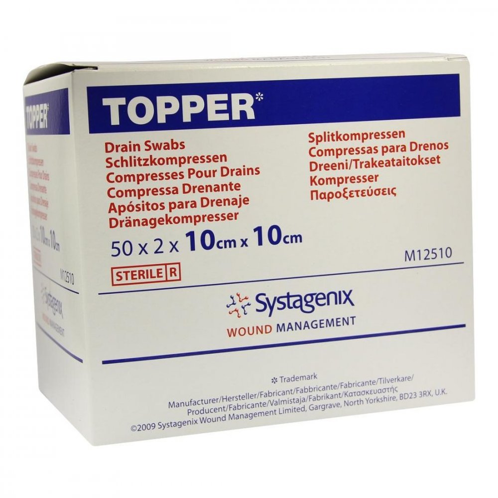 Topper Schlitzkompr.steril 10x10 cm