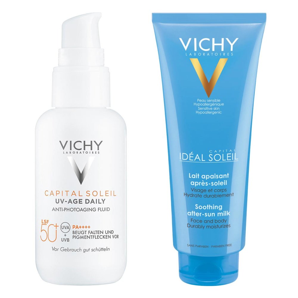 Vichy Uv-age Daily Lsf 50+ Sonnenfluid + Capital Soleil Milch
