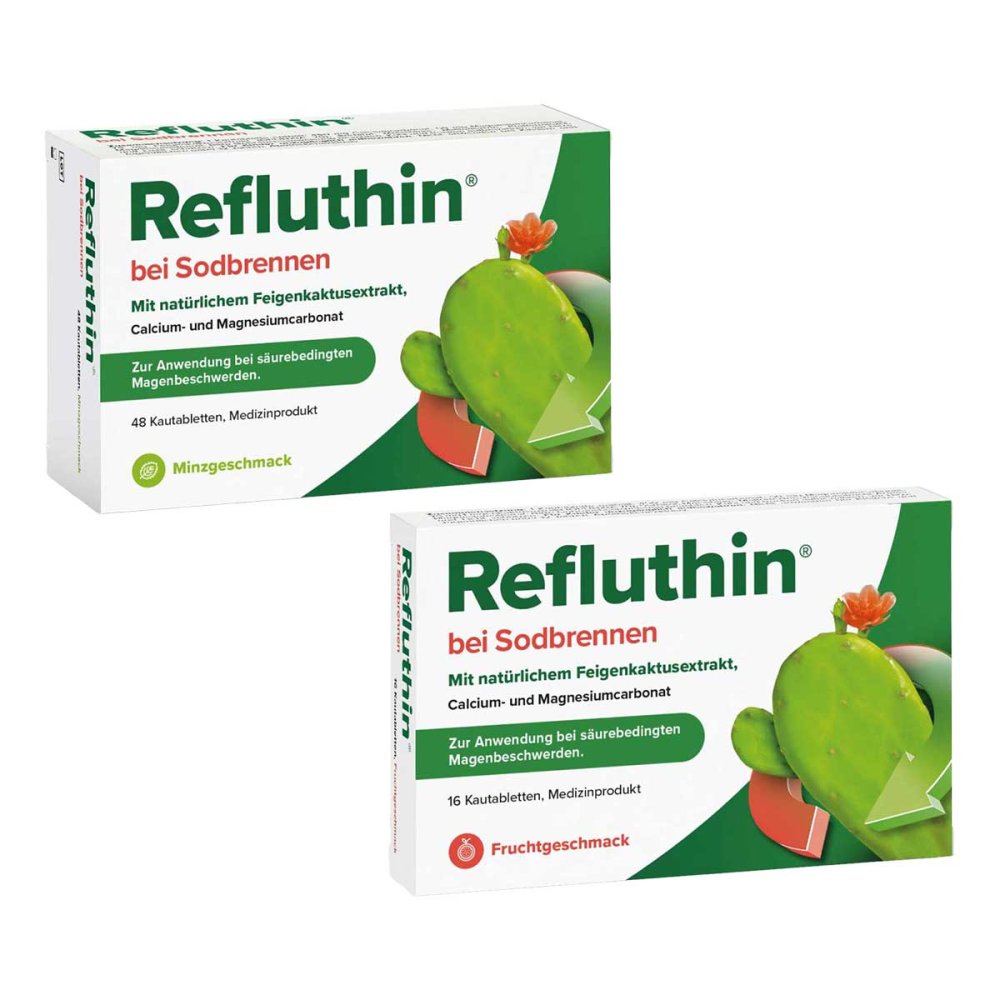 Refluthin Minze und Refluthin Frucht