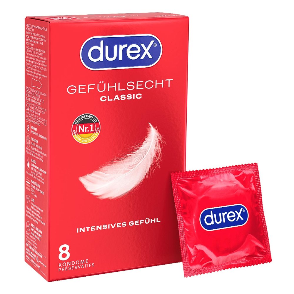 DUREX Gefühlsecht 8 hauchzarte Kondome für intensives Empfinden