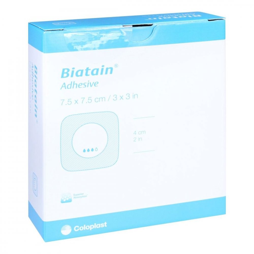 Biatain Schaumverband 7,5x7,5 cm selbst haftend