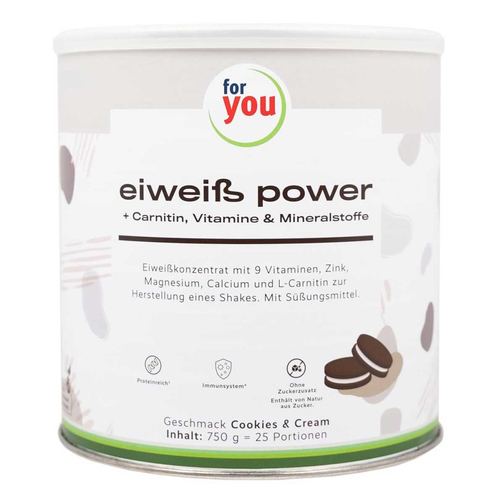 For You Eiweiß Power Cookies & Cream Pulver