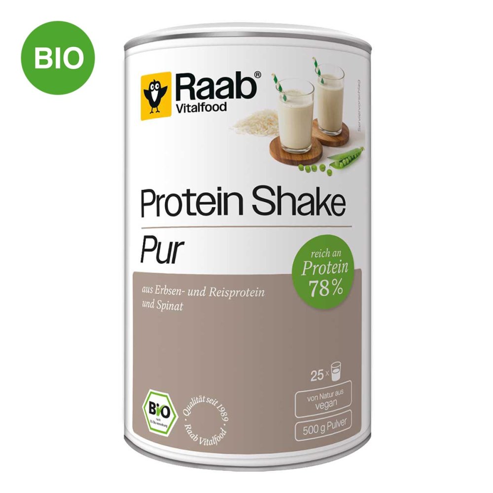 Raab Vitalfood Protein Shake Pur Bio Pulver