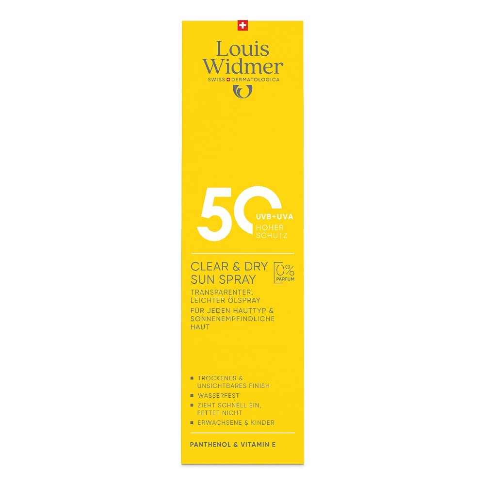 Louis Widmer Clear & Dry Sun Spray 50 unparfümiert