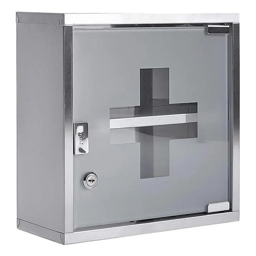 Lubexxx Medizinschrank Edelstahl 2 Fächer Abschließbar