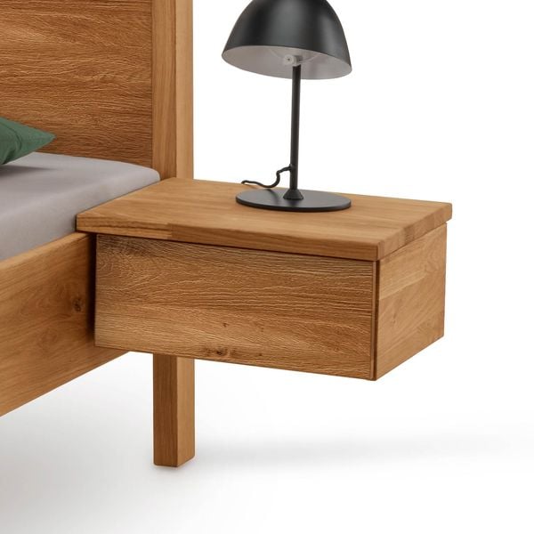 HOMELIV. Schwebenachttisch Jacinta 2er-Set Eiche Massivholz