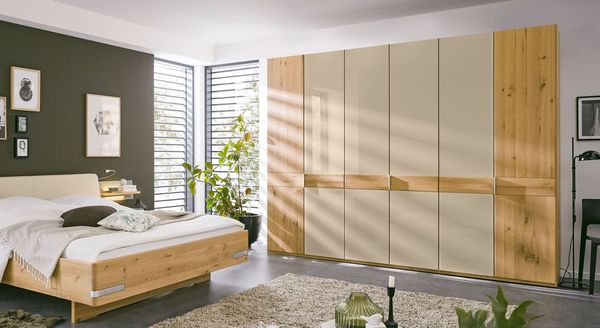 Musterring Drehtüren-Kleiderschrank Savona 2.0 Eiche teilmassiv mit Glasfront