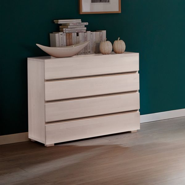 Kommode Como Buche Massivholz mit Schubladen