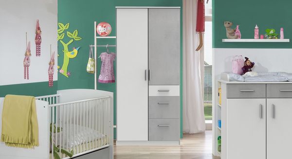 Drehtüren-Kleiderschrank Porvenir mit Schubladen