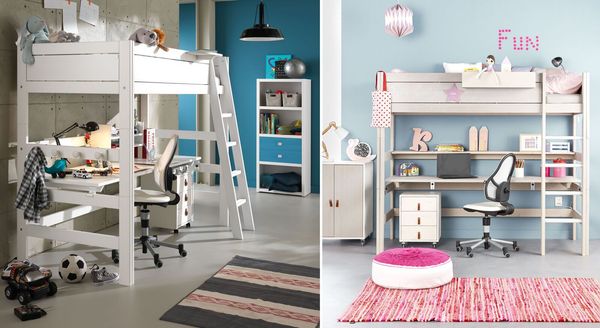 LIFETIME Hochbett Original Kiefer Massivholz mit Lattenrost 90x200 cm