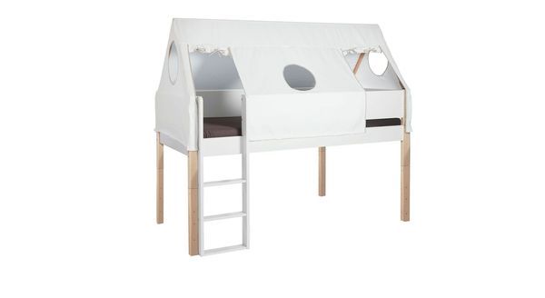 Mini-Hochbett Kids Town Tipi Buche teilmassiv mit Lattenrost 90x200 cm