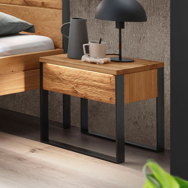 Nachttisch Manari Wildeiche Massivholz H 45cm