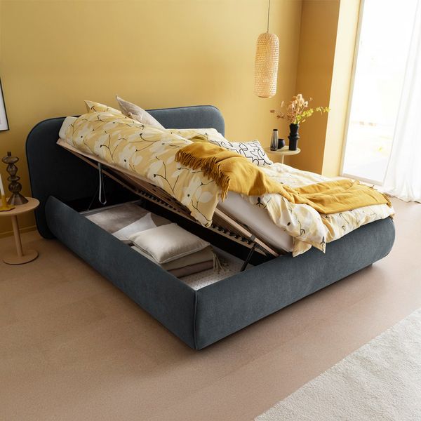 Schöner Wohnen Polsterbett Lissabon Komfort Webstoff mit Bettkasten und Lattenrost 180x200 cm