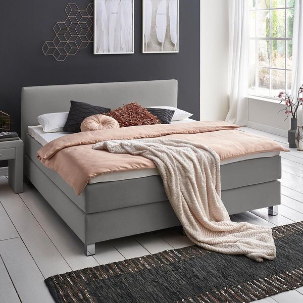 HOMELIV. Boxspringbett Ferryland Webstoff
