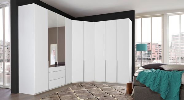 Eck-Kleiderschrank Ceprano mit Beleuchtung