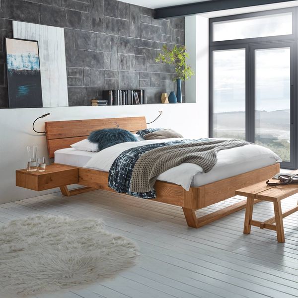 Bett Nebora Komfort Wildeiche Massivholz