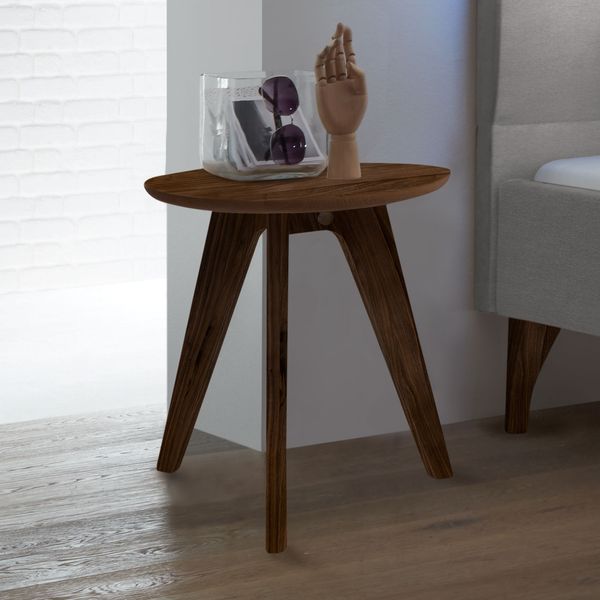 Bett-Beistelltisch Rakaia Eiche/Nussbaum Massivholz