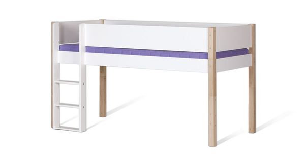 Mini-Hochbett Kids Town Buche teilmassiv mit Lattenrost 90x200 cm