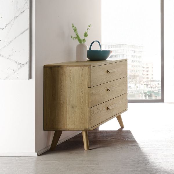 Kommode Rakaia Eiche Massivholz mit Schubladen