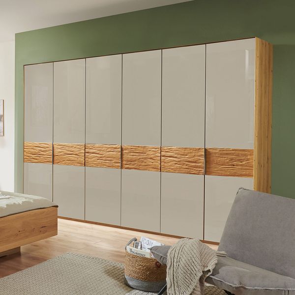 Drehtüren-Kleiderschrank Nerja Eiche teilmassiv