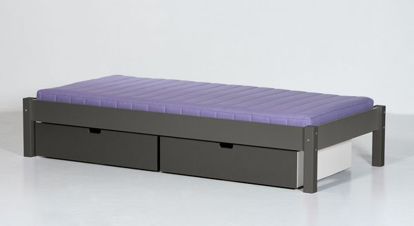 Bett Kids Town Color Buche teilmassiv ohne Kopfteil mit Schubkasten und Lattenrost