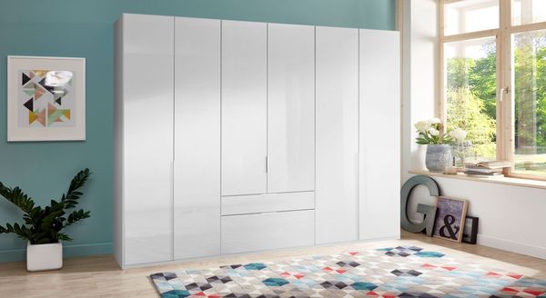 Drehtüren-Kleiderschrank Esperia mit Schubladen