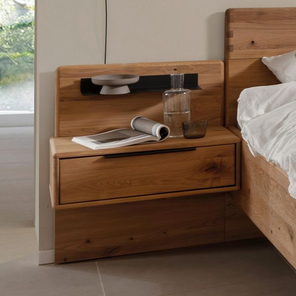 Schwebenachttisch Nivora Eiche teilmassiv H 75cm