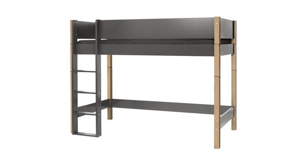 Midi-Hochbett Kids Town Color Buche teilmassiv mit Lattenrost 90x200 cm