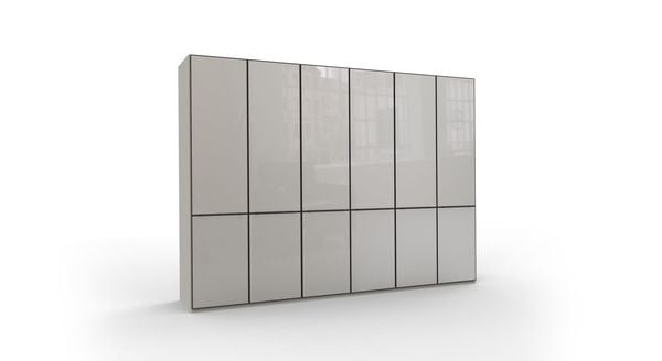 Drehtüren-Kleiderschrank Loyd mit Glasfront