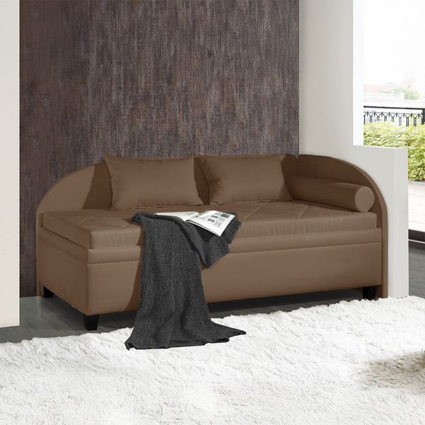 Polsterliege Kamina Komfort Microvelours mit Bettkasten Seitenteil rechts