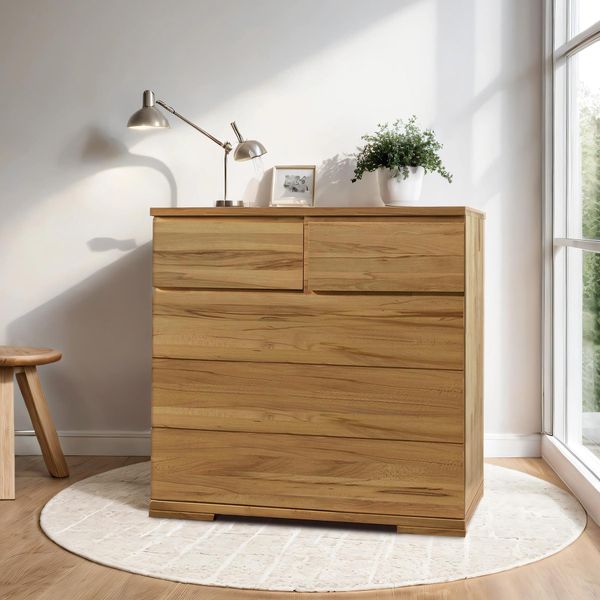 Kommode Andalucia Variante 3 Kernbuche/Wildeiche Massivholz mit Schubladen