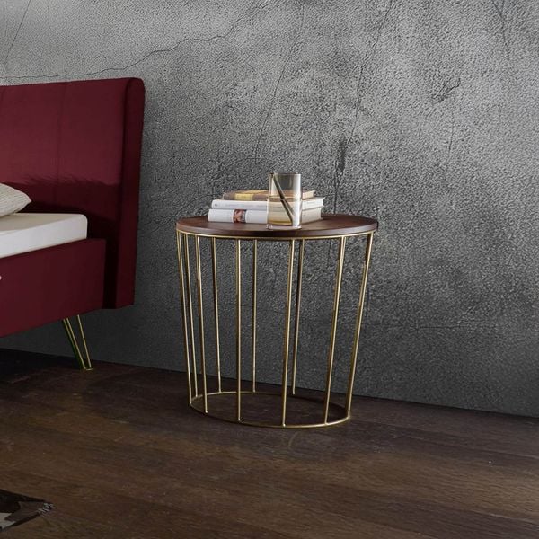 Bett-Beistelltisch Celica Nussbaum Massivholz H 52cm