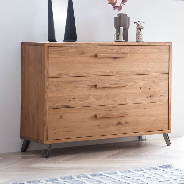 Kommode Veyra Wildeiche Massivholz mit Schubladen