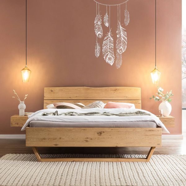 Bett Aurin Komfort Wildeiche Massivholz