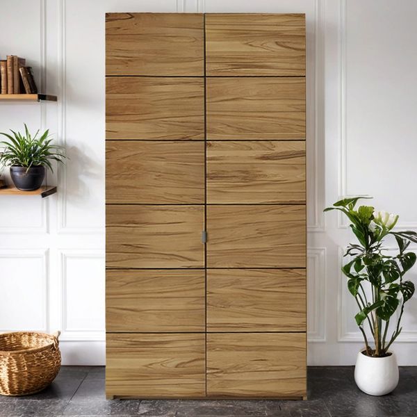 Drehtüren-Kleiderschrank Karan Kernbuche Massivholz
